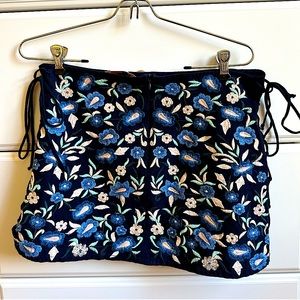Zara embroidered floral skirt